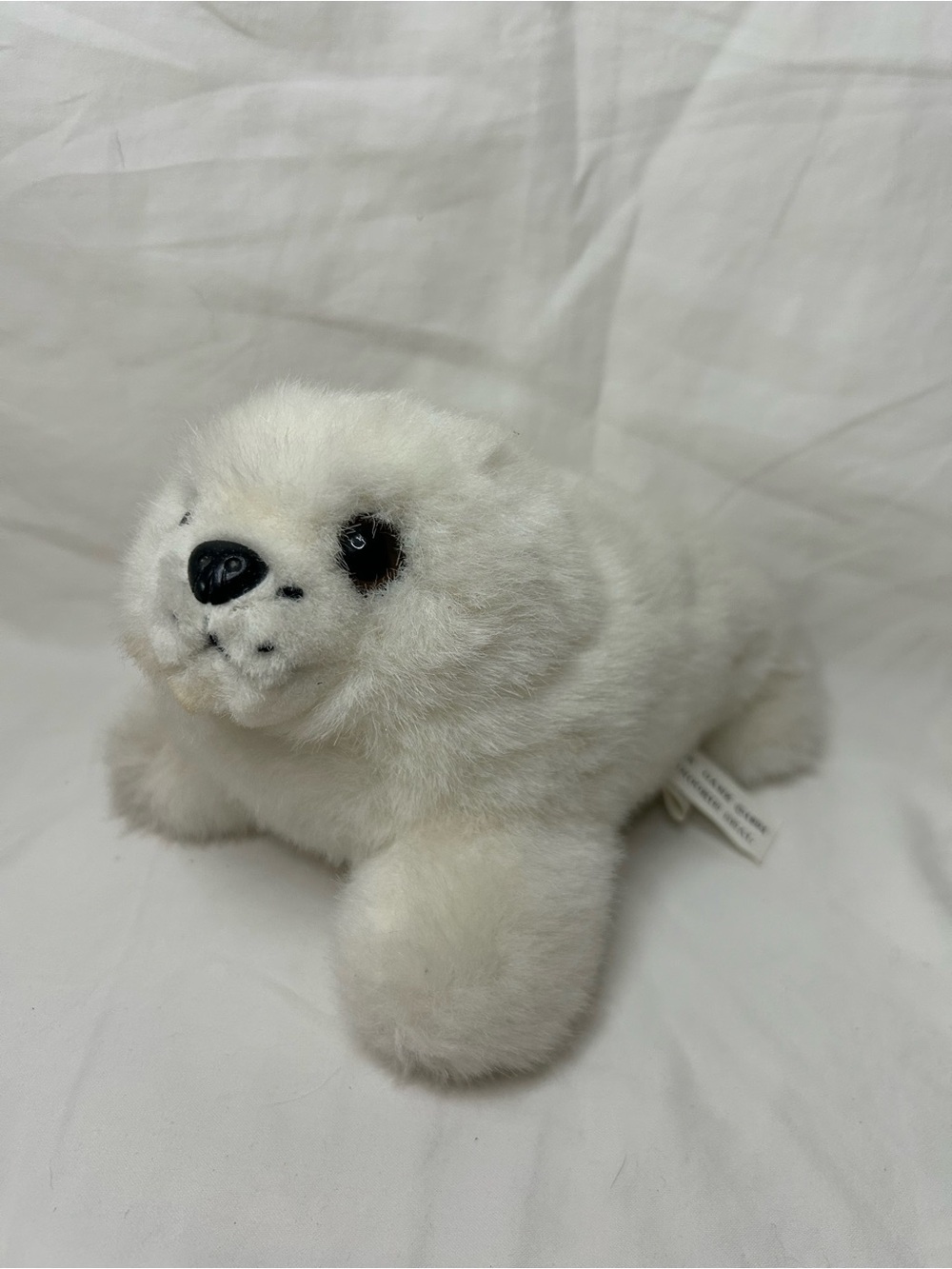 Vintage 1994 Ganz Chinookie Seal Plush White Harp Seal Pup Stuffed Animal 9